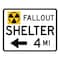 Sign Solutions Usa Symbol Fallout Shelter Left Arrow 4 MI, Aluminum, 24 in x 30 in DUS08DWT3024EM-7cL - alternate 1